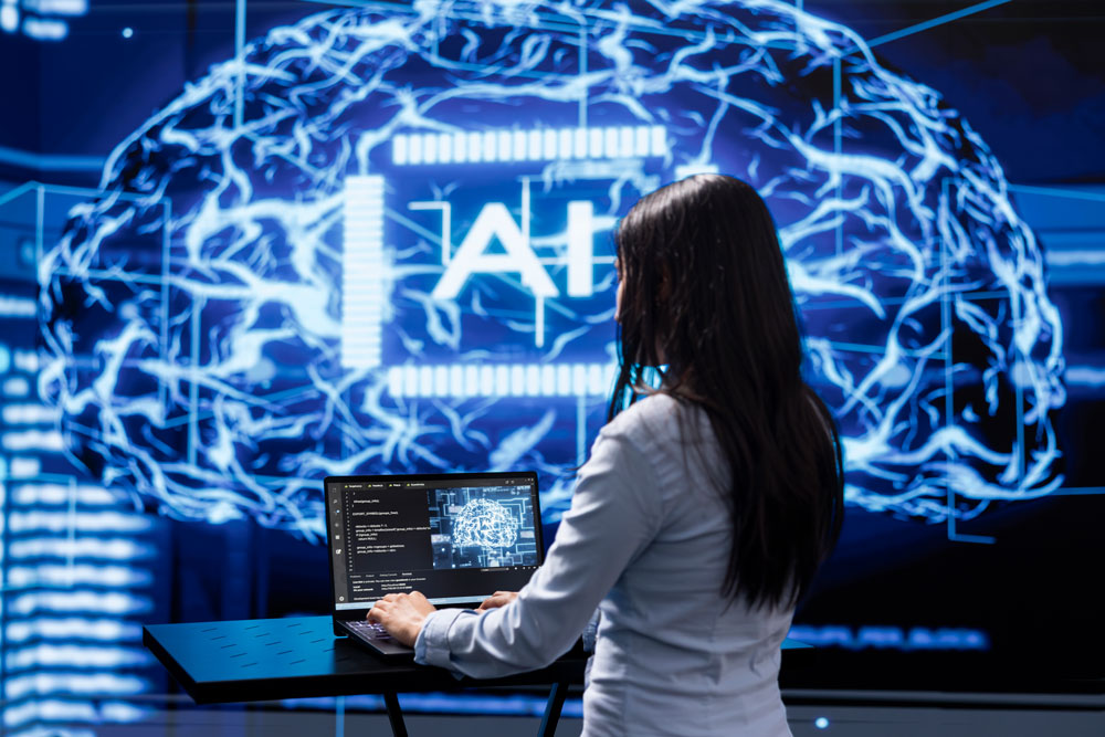 Scientist working on AI solutions